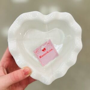 Target Bullseye Playground Valentine’s Day SET OF 2 White Heart Ceramic Ramekins